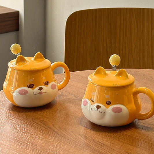 Shiba Inu Ceramic Cup With Cover