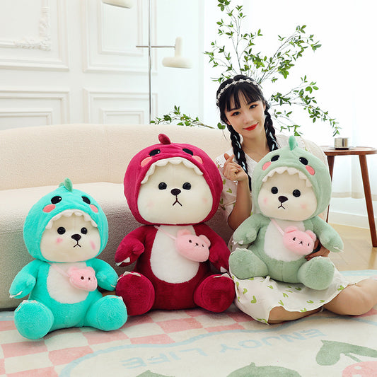 Cute Shapeshift Little Bear Ragdoll Lily Bear Stuffed Toy Dinosaur Doll Pillow
