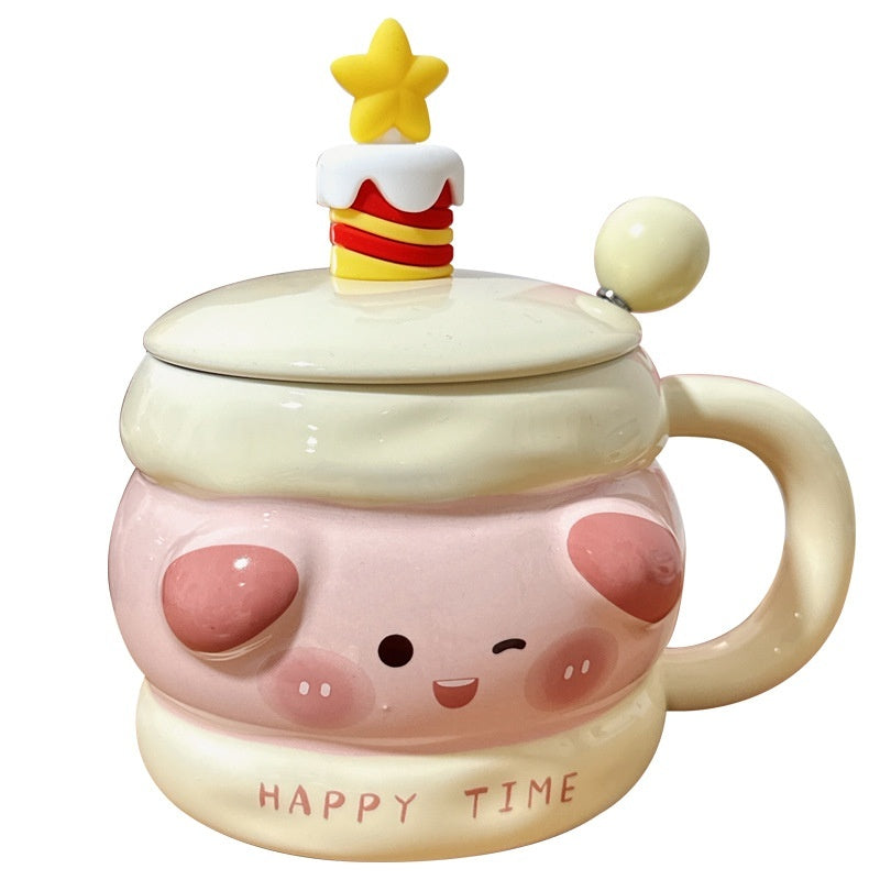 Ceramic Home Office With Lid Cute Drinking Cup