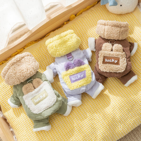 Thick And Warm Pockets For Dogs, Four-legged Cotton Clothes For Cats, Teddy Bichon Frises And Pet Dogs In Autumn And Winter