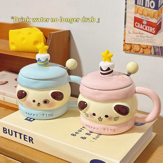 Ceramic Home Office With Lid Cute Drinking Cup