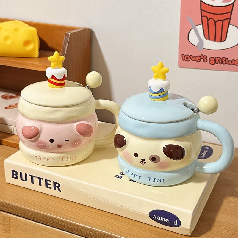Ceramic Home Office With Lid Cute Drinking Cup
