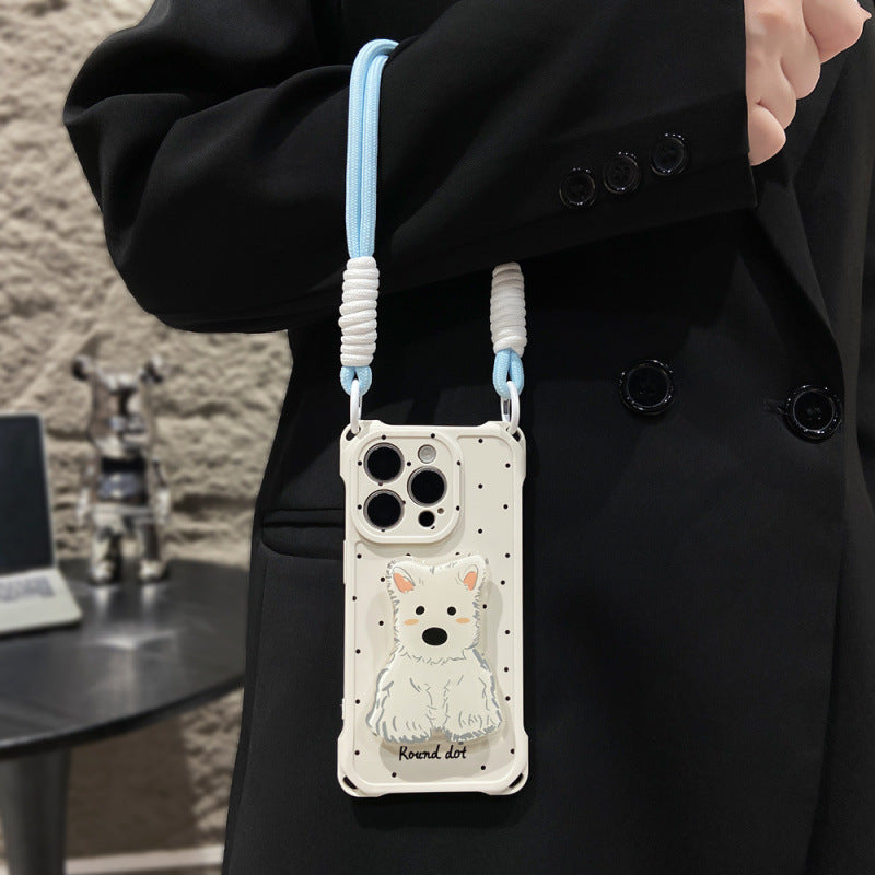 Spotted Cute Puppy Phone Case Drop-resistant Four Corners