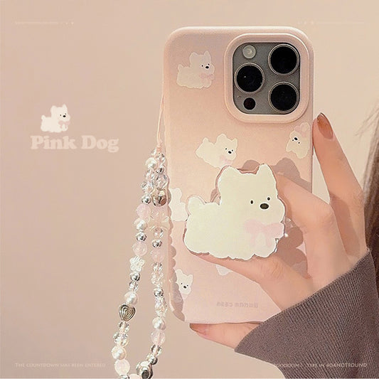 Soft And Cute West Highland Phone Case White Dog Bracket